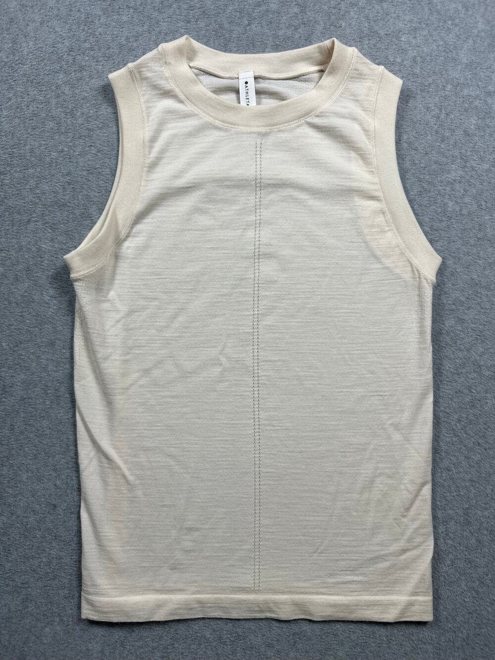 Athleta Foothill Tank Top Women's Size XS Beige Sleeveless Crew Neck